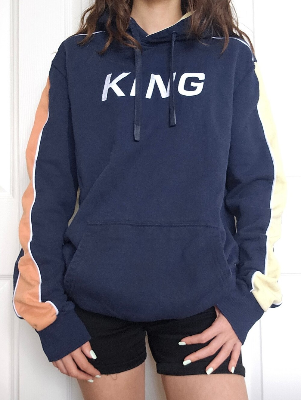 KING Navy Blue Pullover Hoodie Size Medium